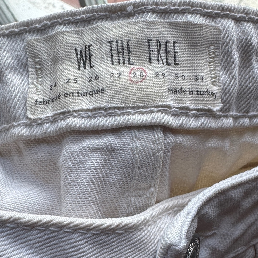 We The Free White Distressed Button Mini Skirt - Picture 3 of 4